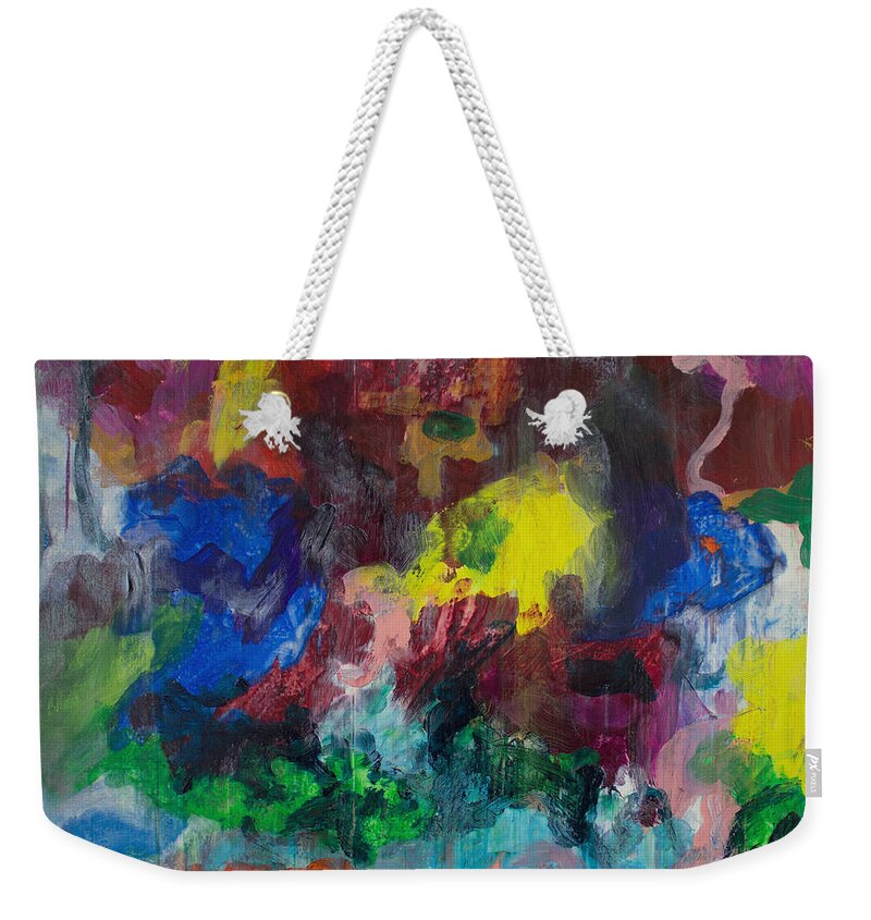 Derek Kaplan Art Weekender Tote Bag featuring the painting Opt.68.15 Dreaming With Music by Derek Kaplan