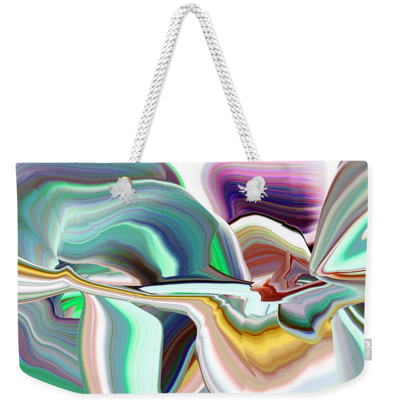 Original Modern Art Abstract Contemporary Vivid Colors Weekender Tote Bag featuring the digital art Optic Light 1 by Phillip Mossbarger