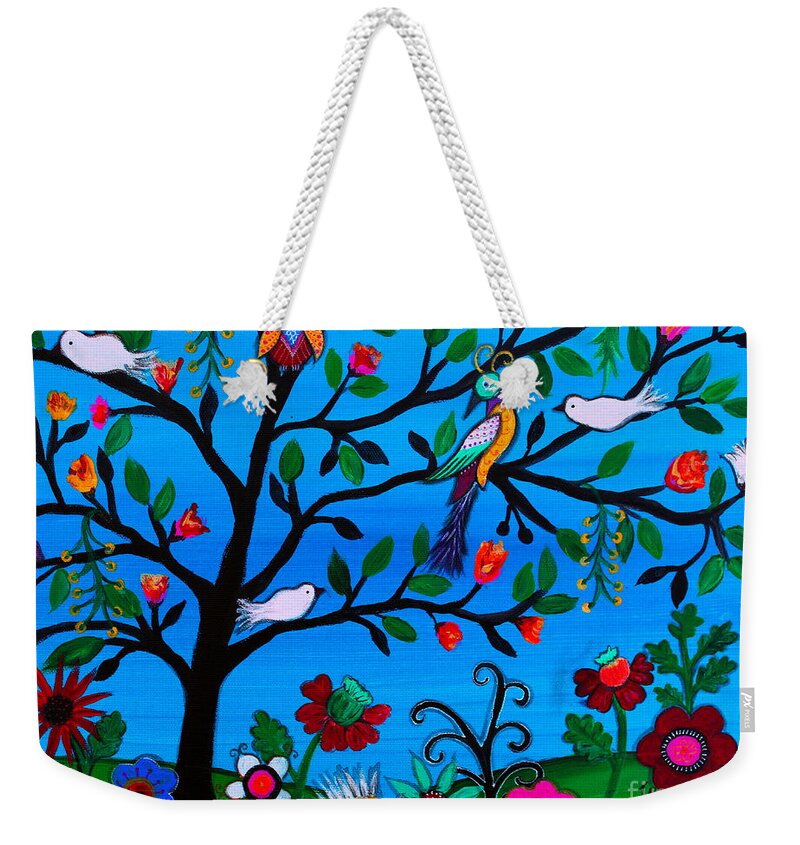 Tree Of Life Weekender Tote Bag featuring the painting Optimism by Pristine Cartera Turkus
