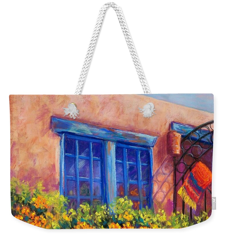 Landscape Weekender Tote Bag featuring the pastel Orange Berries by Candy Mayer