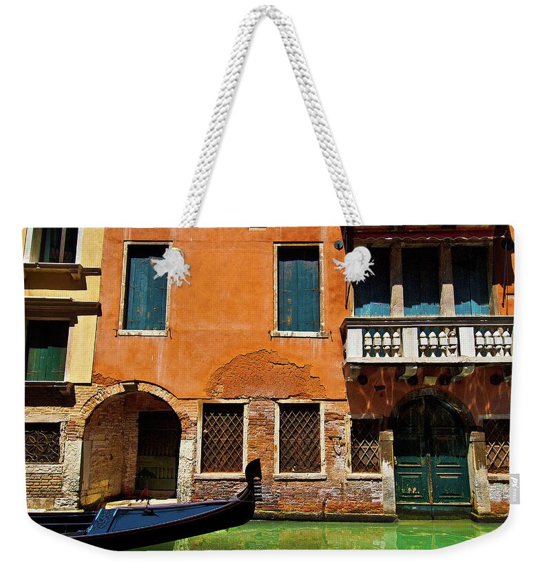 Orange Building Weekender Tote Bag featuring the photograph Orange Building and Gondola by Harry Spitz