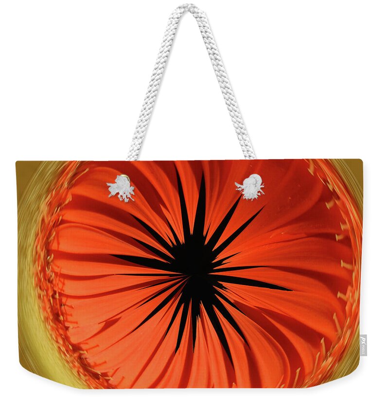 Spikes Weekender Tote Bag featuring the digital art Orange Flames by Jerry Griffin