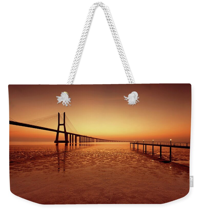 Lisbon Weekender Tote Bag featuring the photograph Orange Morning by Jorge Maia