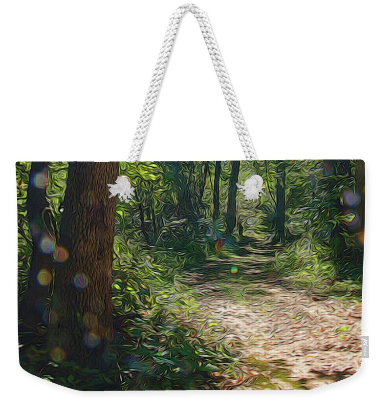 Orbs Weekender Tote Bag featuring the photograph Orbs in the Woods by Beth Sawickie