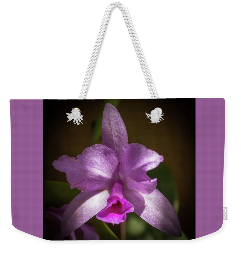 Selby Macro Weekender Tote Bag featuring the photograph Orchid in the Shadows by Richard Goldman