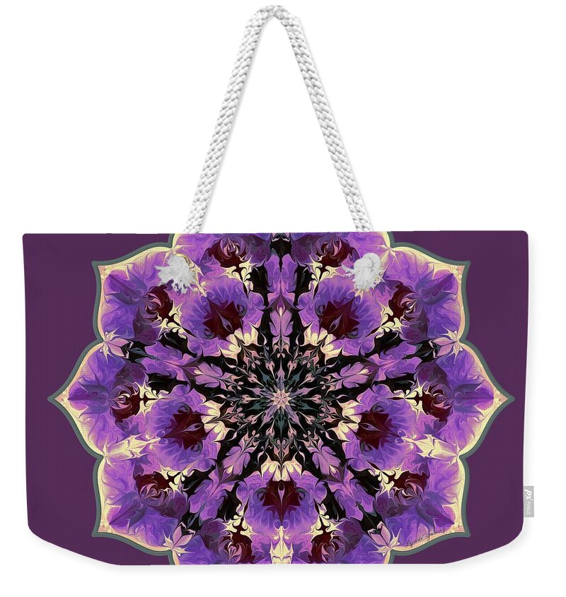 Mandala Weekender Tote Bag featuring the digital art Orchid Lotus by Lynde Young