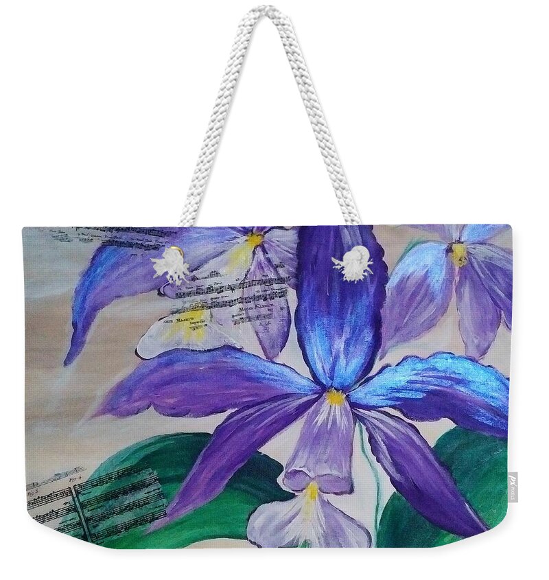 Orchid Weekender Tote Bag featuring the painting Orchid by Lynne McQueen