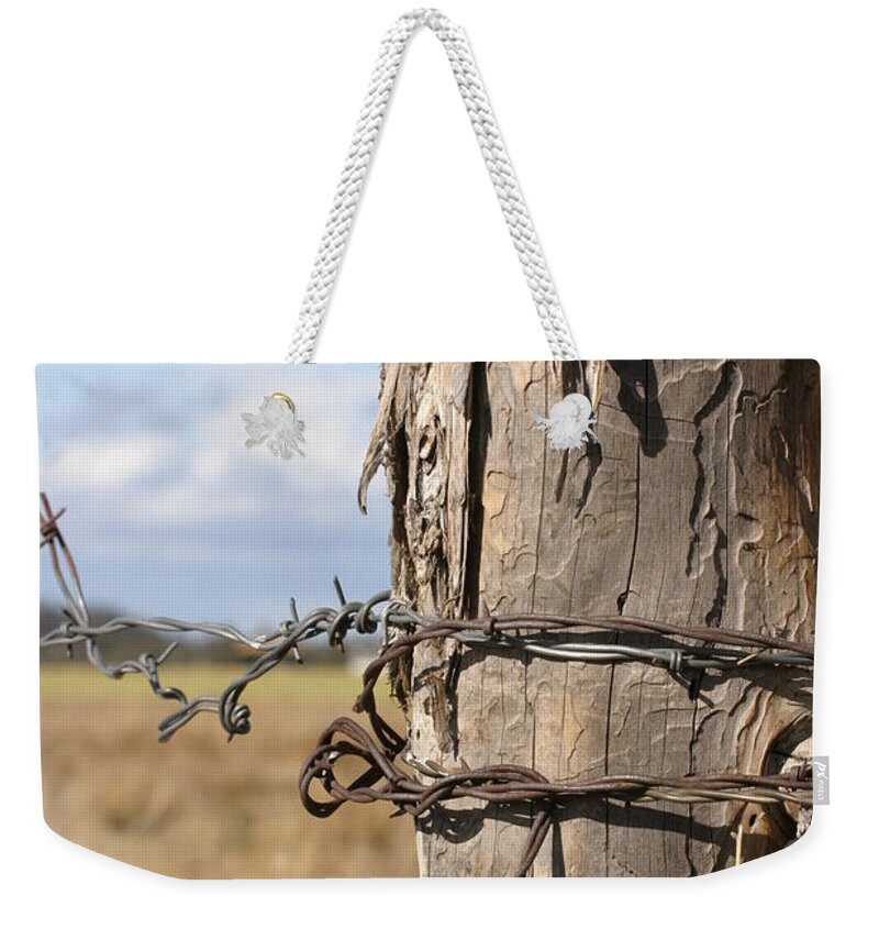 Post Weekender Tote Bag featuring the photograph Oregon Fence Post by Jeff Floyd CA