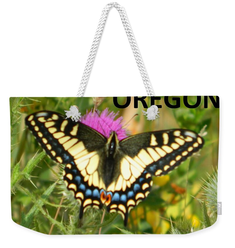 Oregon Weekender Tote Bag featuring the photograph Oregon Swallowtail Butterfly by Gallery Of Hope 