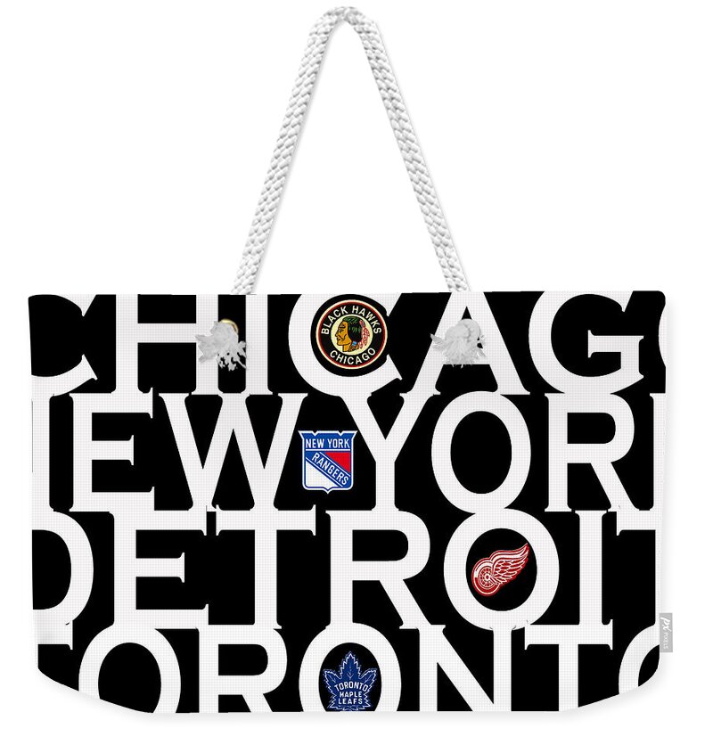 Hockey Weekender Tote Bag featuring the photograph Original Six by Andrew Fare