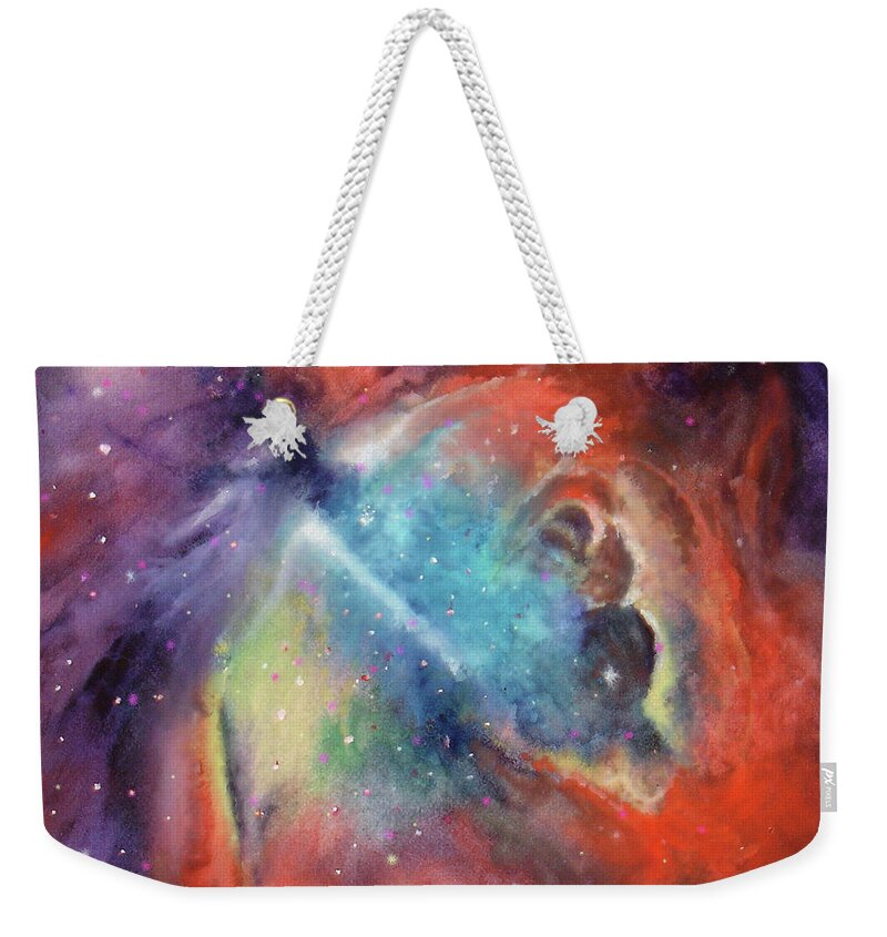 Orion Weekender Tote Bag featuring the painting Orion Nebula by Allison Ashton