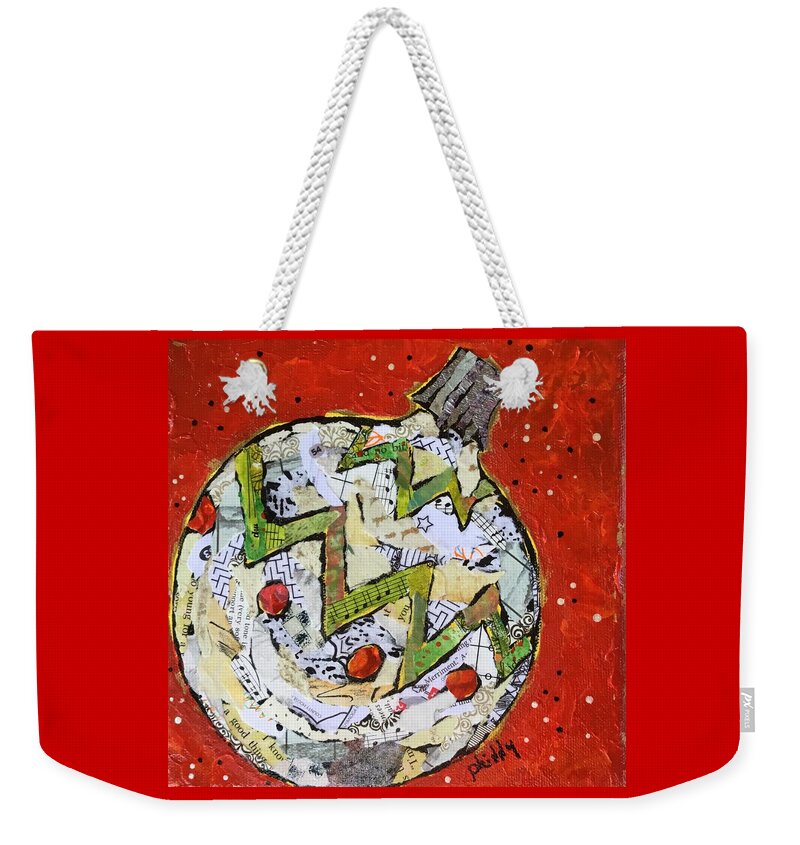 Christmas Weekender Tote Bag featuring the painting Ornament by Phiddy Webb
