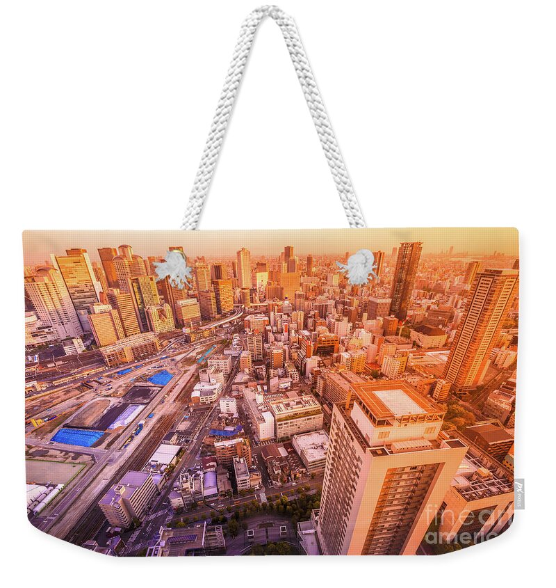 Osaka Weekender Tote Bag featuring the photograph Osaka Umeda District by Benny Marty