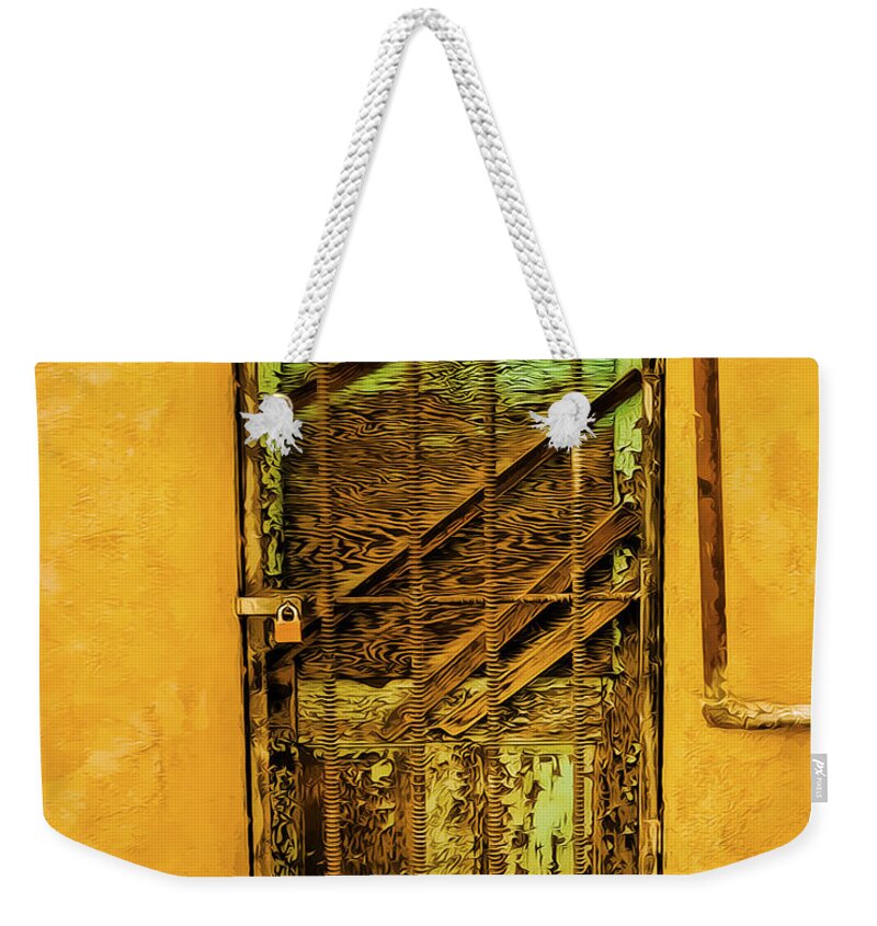 Door Weekender Tote Bag featuring the photograph Out Back by Terry Fiala