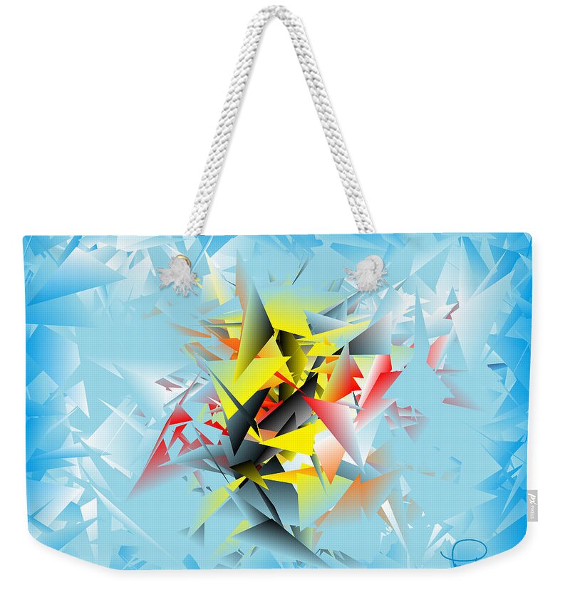 Digital Art Weekender Tote Bag featuring the digital art Out of the Blue 5 by Ludwig Keck