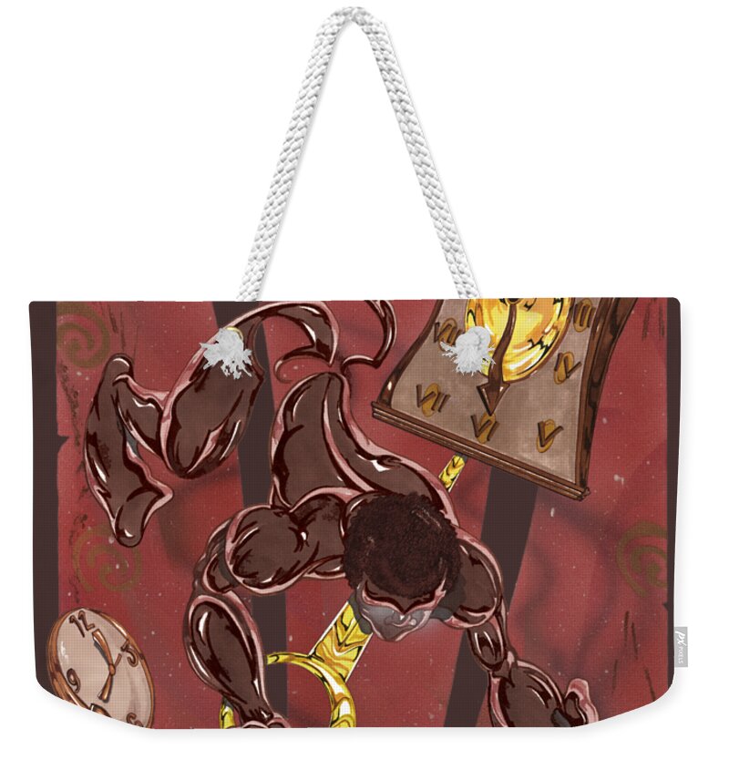 Abstract Weekender Tote Bag featuring the mixed media Out of Time by Demitrius Motion Bullock