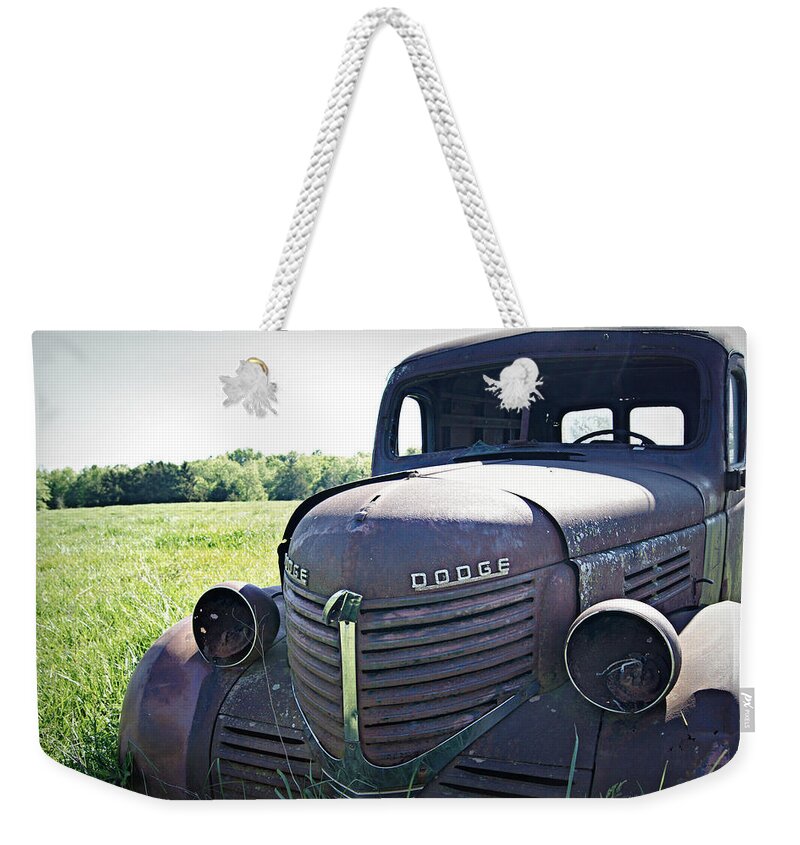 Dodge Weekender Tote Bag featuring the photograph Out to Pasture by Cricket Hackmann