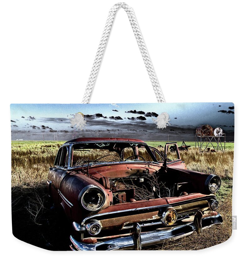 Decay Weekender Tote Bag featuring the photograph Out to Pasture by Tiffany Whisler
