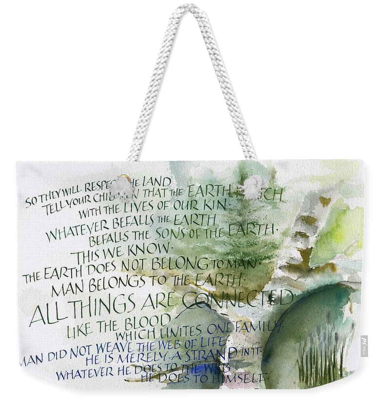 Chief Seattle Weekender Tote Bag featuring the painting Outdoor Spirit by Judy Dodds