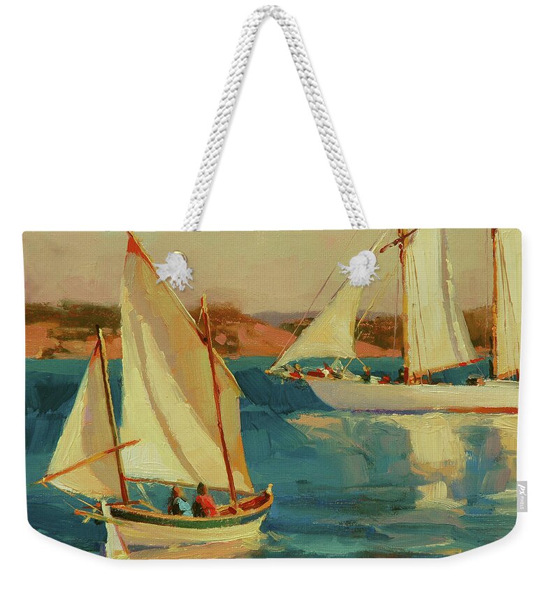 Sailboat Weekender Tote Bag featuring the painting Outing by Steve Henderson