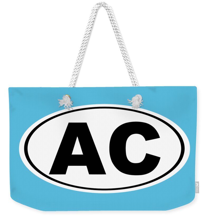 Ac Weekender Tote Bag featuring the photograph Oval AC Atlantic City New Jersey Home Pride by Keith Webber Jr