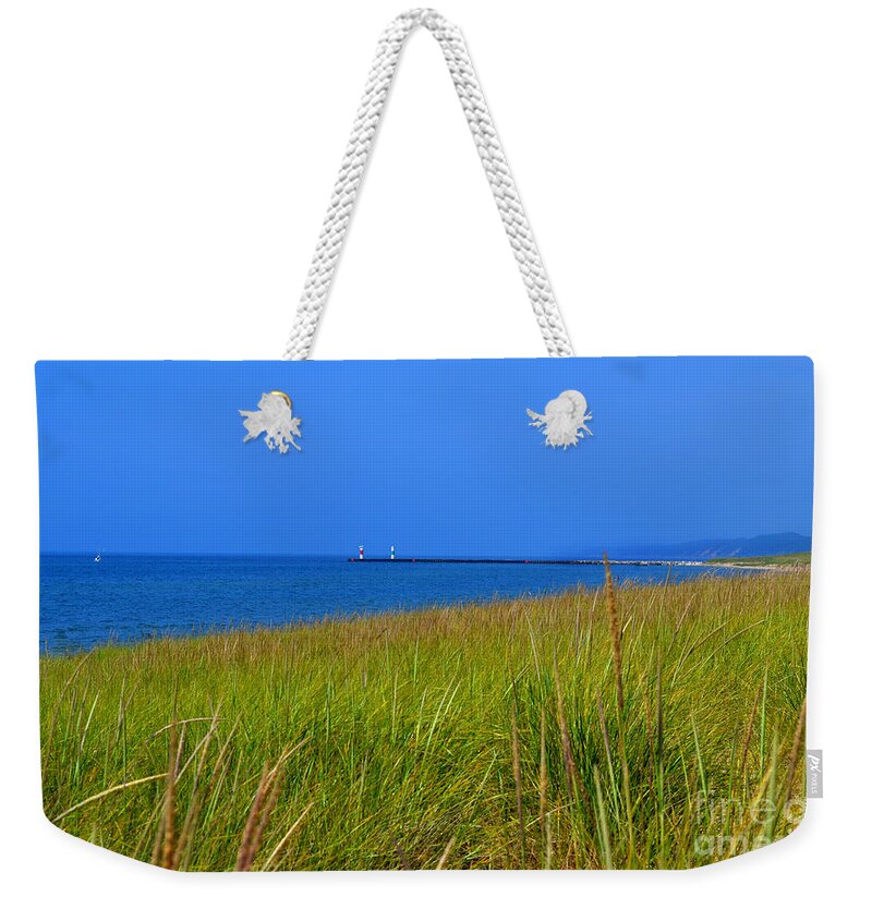 Beach Weekender Tote Bag featuring the photograph Oval Beach Michigan by Amy Lucid