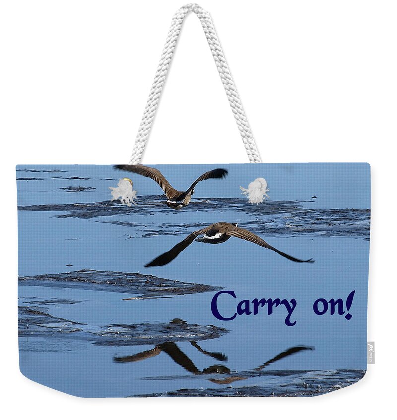 Nature Weekender Tote Bag featuring the photograph Over Icy Waters Carry On by DeeLon Merritt