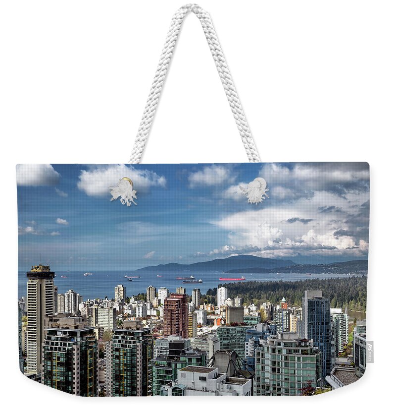Alex Lyubar Weekender Tote Bag featuring the pyrography Clouds come from the mountains by Alex Lyubar