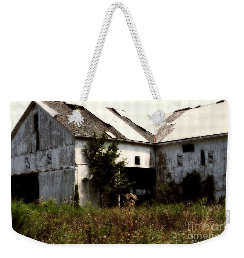Barn Weekender Tote Bag featuring the photograph Overgrown by Paulette B Wright