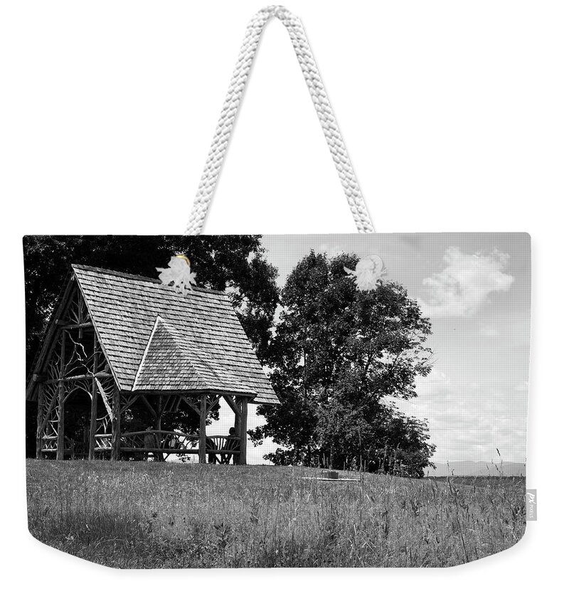 Architecture Weekender Tote Bag featuring the photograph Overlook Pavilion in Summer #1 by Jeff Severson