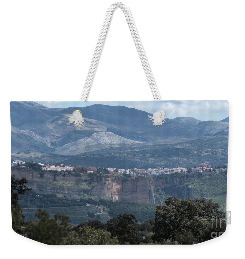 Sierra Weekender Tote Bag featuring the photograph Overlooking Ronda, Andalucia Spain by Perry Rodriguez