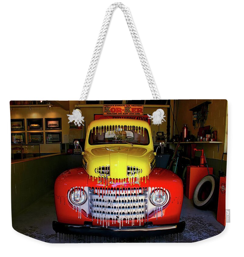 Truck Weekender Tote Bag featuring the photograph Overpainted 1950 Ford Pickup by Richard Gregurich