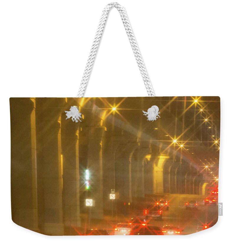  Weekender Tote Bag featuring the photograph Overpass Traffic by Linda Phelps