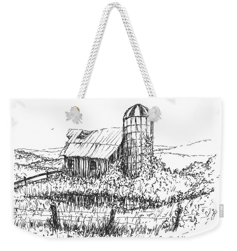Overgrown Weekender Tote Bag featuring the drawing Overtaken by Randy Welborn