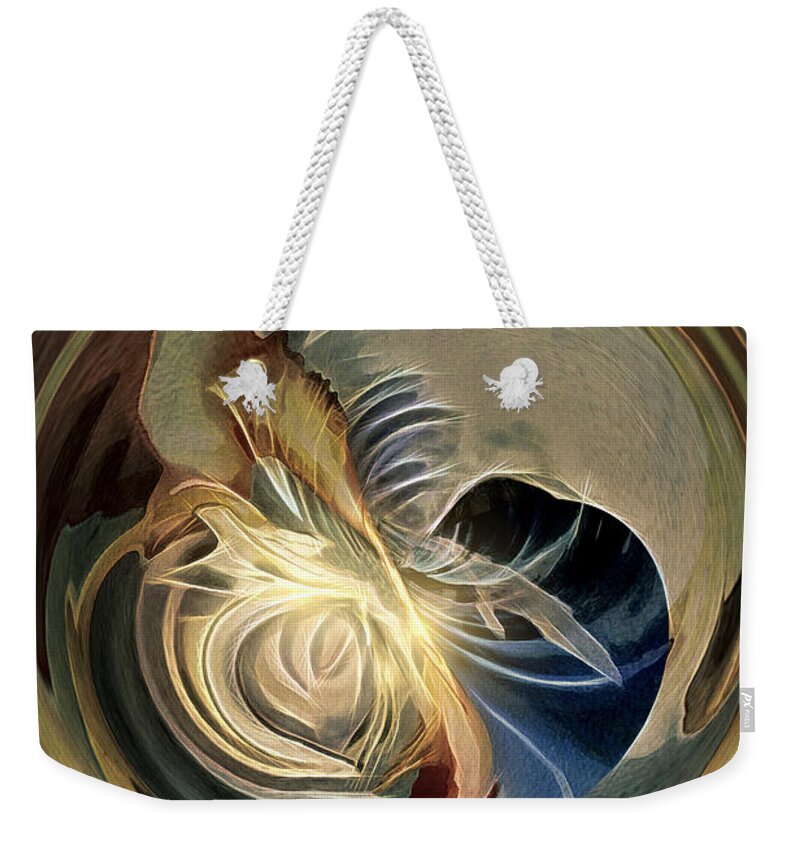 Abstract Weekender Tote Bag featuring the digital art Oyster by Pennie McCracken