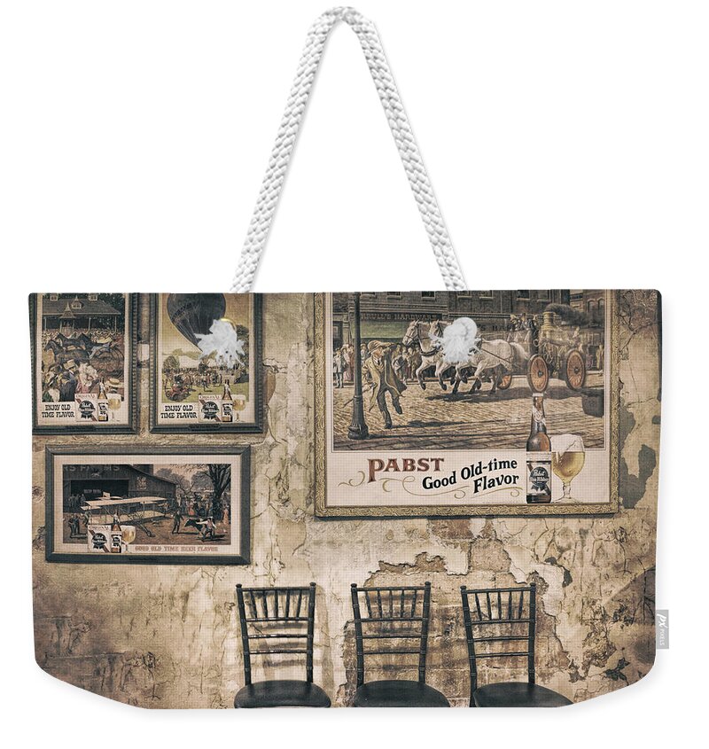 Scott Norris Photography Weekender Tote Bag featuring the photograph Pabst Good Old Time Flavor by Scott Norris