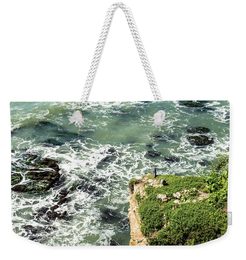 Cliff Weekender Tote Bag featuring the photograph Pacific Overlook by Paul Johnson