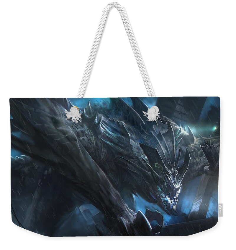 Pacific Rim Weekender Tote Bag featuring the digital art Pacific Rim by Super Lovely