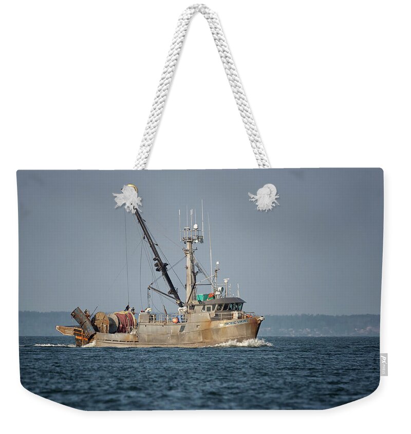 Pacific Viking Weekender Tote Bag featuring the photograph Pacific Viking by Randy Hall