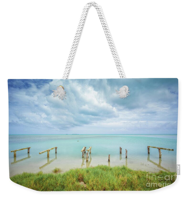 Ocean Weekender Tote Bag featuring the photograph Paddleboard Hitching Post by Becqi Sherman