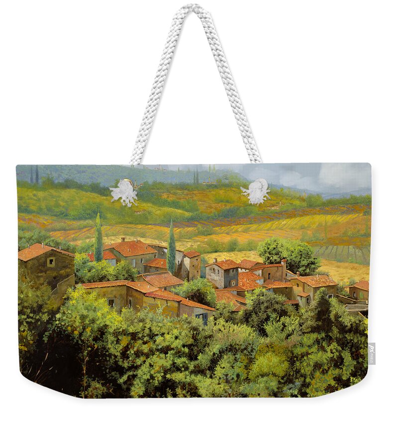 Tuscany Weekender Tote Bag featuring the painting Paesaggio Toscano by Guido Borelli