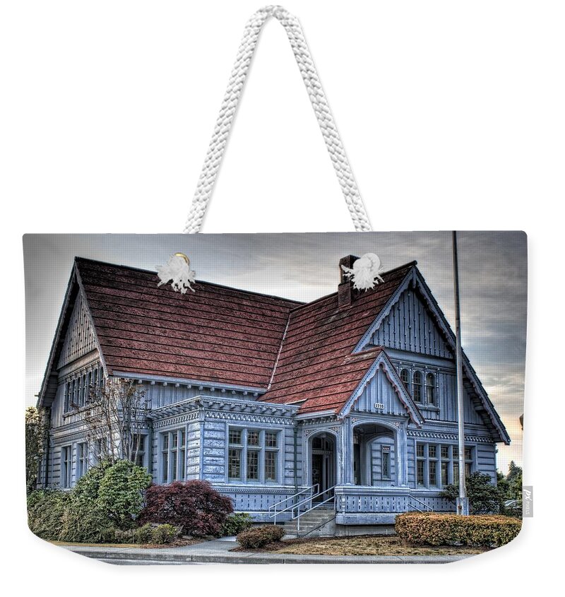 Hdr Weekender Tote Bag featuring the photograph Painted Blue House by Brad Granger