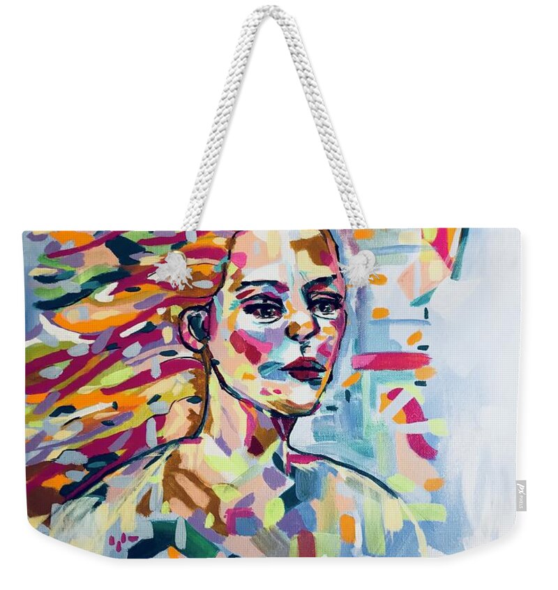 Original Art Work Weekender Tote Bag featuring the painting Painted Lady #1 by Theresa Honeycheck