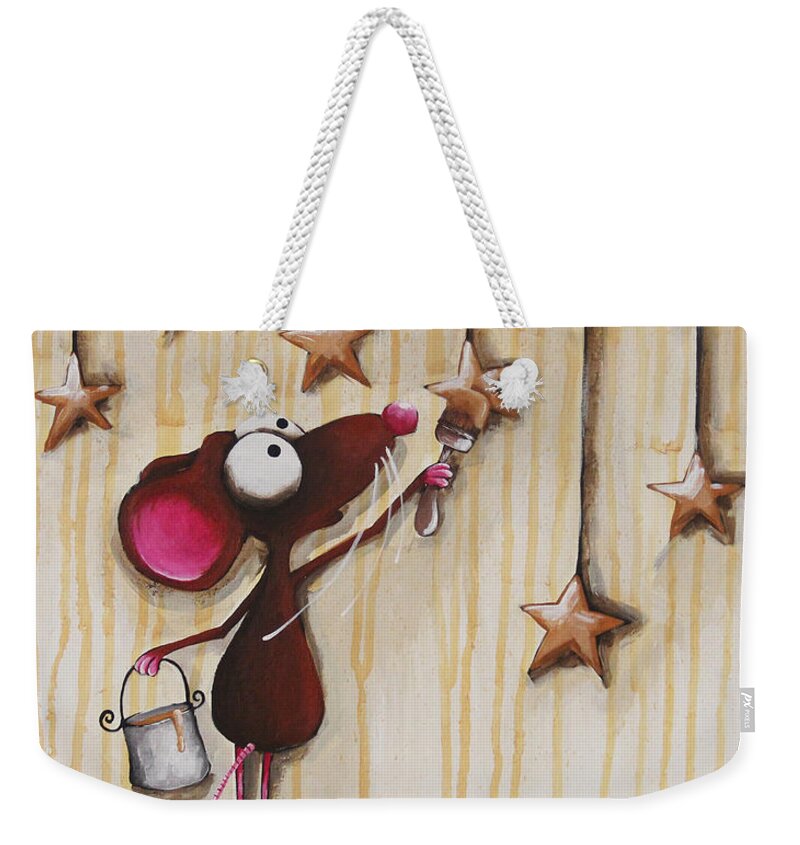 Mouse Weekender Tote Bag featuring the painting Painting Stars by Lucia Stewart