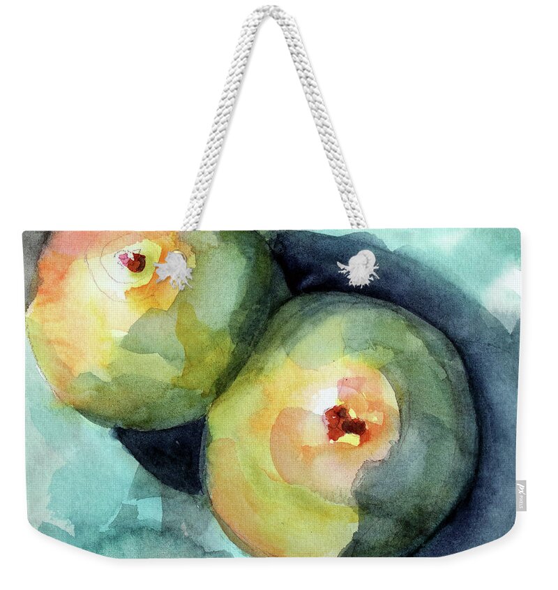 Face Mask Weekender Tote Bag featuring the painting Pair by Lois Blasberg