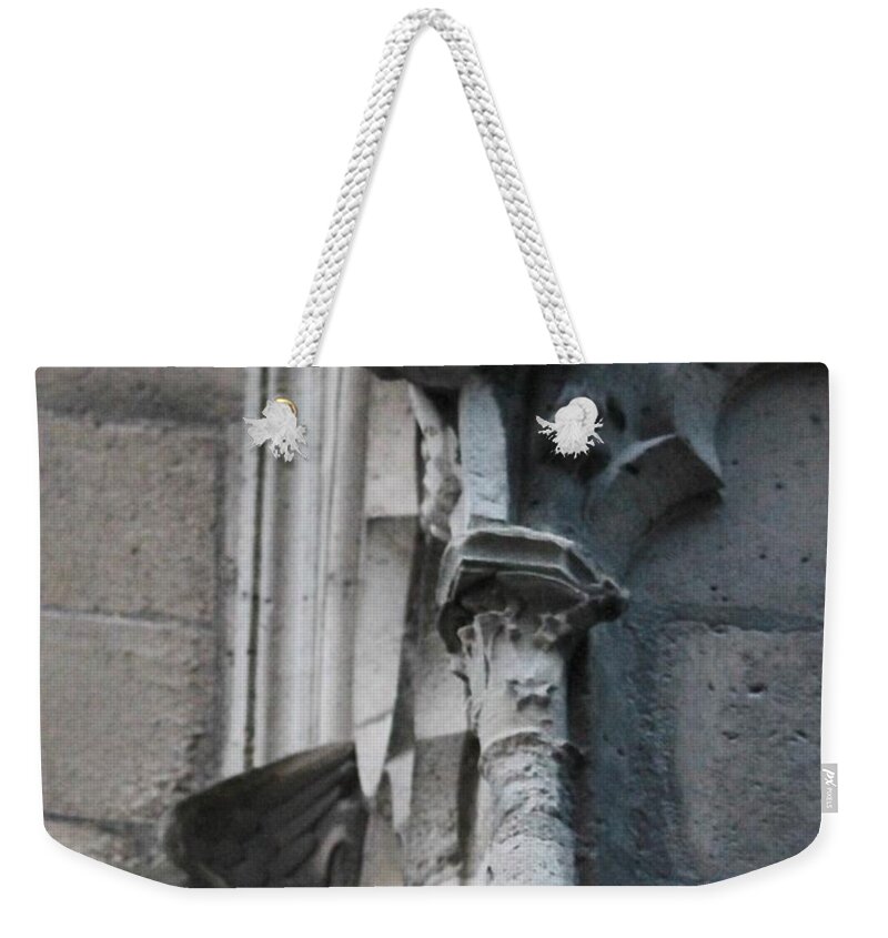 Notre Dame Cathedral Weekender Tote Bag featuring the photograph Pair of Griffons of Notre Dame by Christopher J Kirby