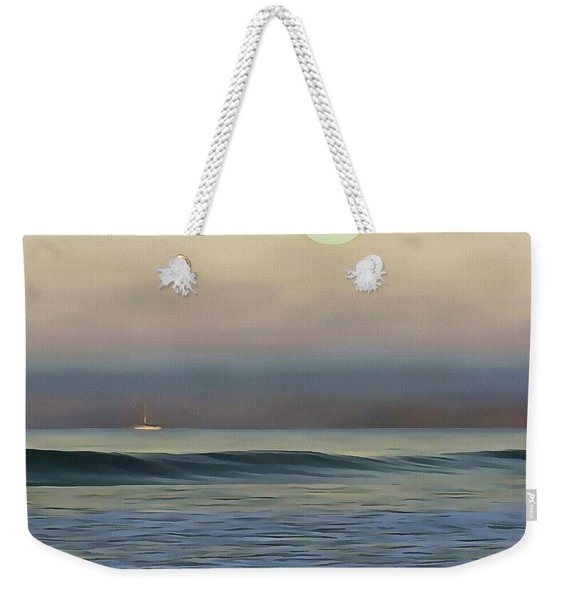 Sunset Weekender Tote Bag featuring the painting Pale Sunset by Taiche Acrylic Art