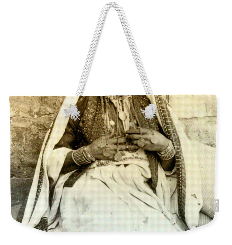 Palestine Weekender Tote Bag featuring the photograph Palestinian Woman by Munir Alawi