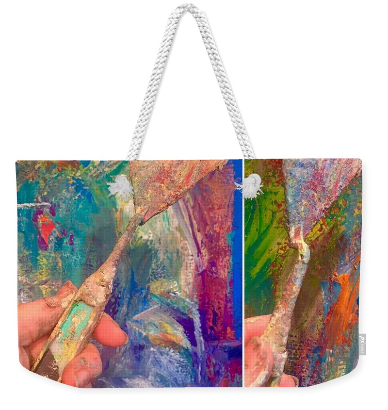 Palette Knife Weekender Tote Bag featuring the painting Palette Knife by Heather Roddy