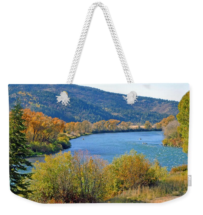 Water Weekender Tote Bag featuring the photograph Palisades Reservoir by Kay Novy